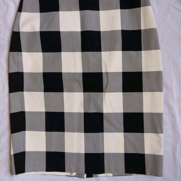 Talbots Pencil Skirt Black and White Checkered Plaid Women's Size 2 - Picture 3 of 9
